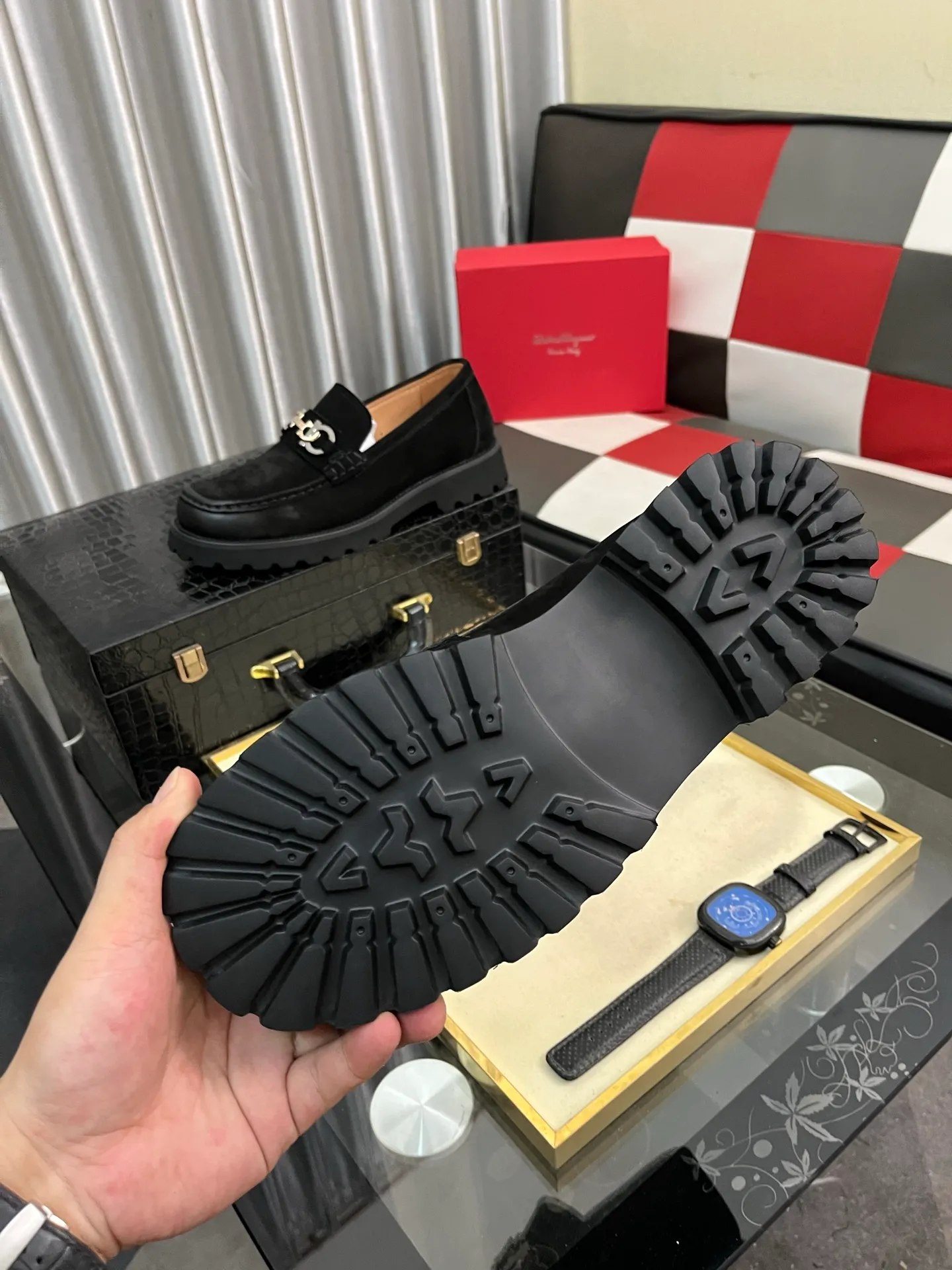 Men's shoes 💰500⌚️⌚️[Salvatore Ferragamo] Ferragamo business leather shoes, 1:1 top purchasing quality, imported selected original open-edge beaded calfskin for the uppers, imported original water-dyed cowhide for the inner feet, imported original customized Italian handmade lightweight foam outsole, size: 38-44 2️⃣colors available